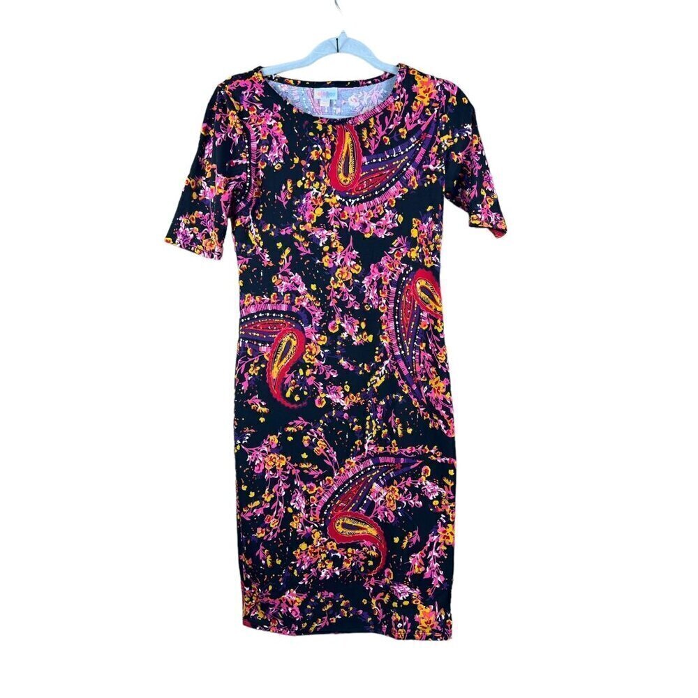 LulaRoe Women's Long Maxi Floral Black Dress